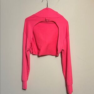 Active wear hoodie Long Sleeve crop Top